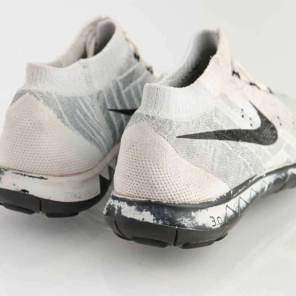 Nike Free Women's 3.0 Flyknit Running Shoe  Size 8.5 Mid Gray White Black - Picture 6 of 13